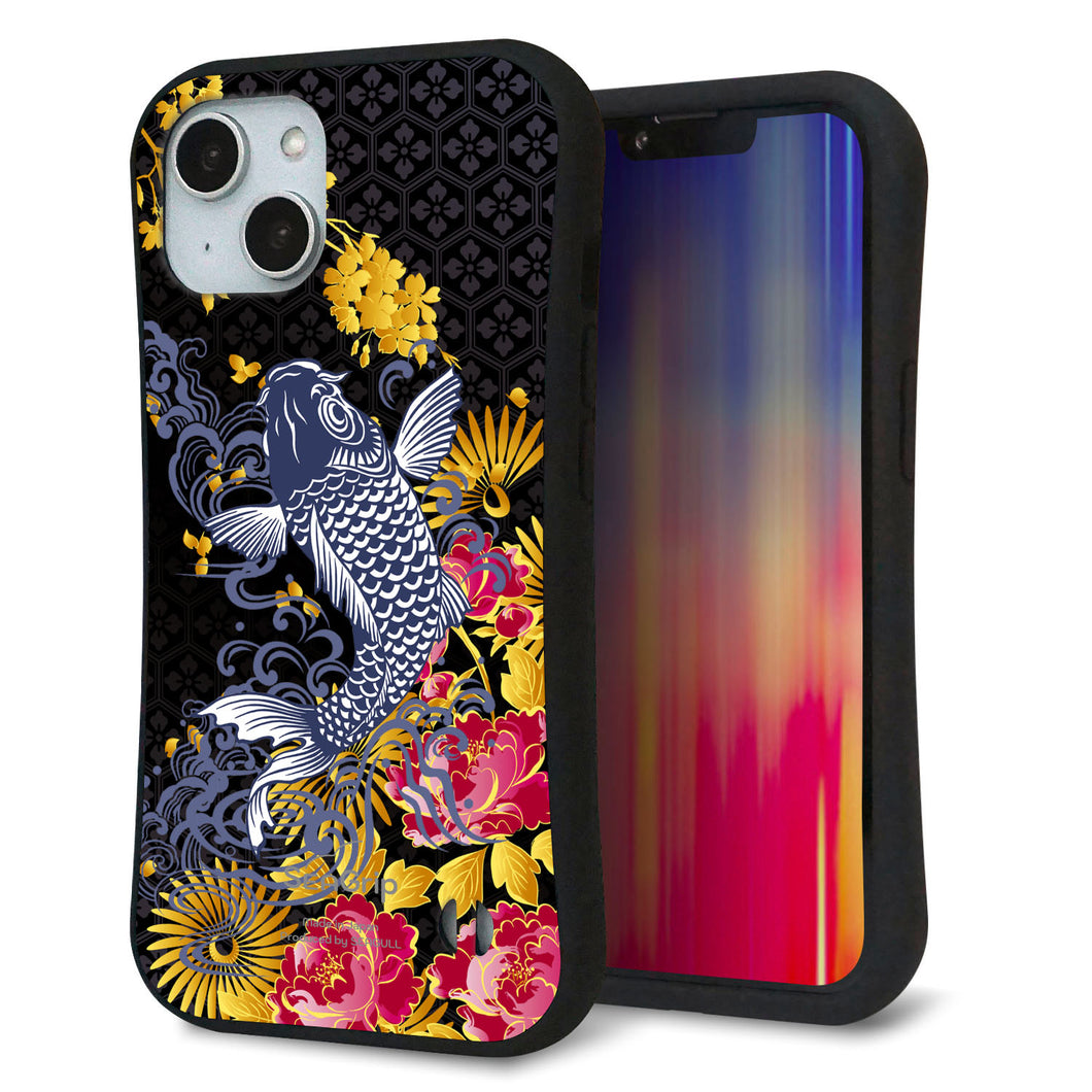 iPhone14 スマホケース 「SEA Grip」 グリップケース Sライン 【1028 牡丹と鯉】 UV印刷