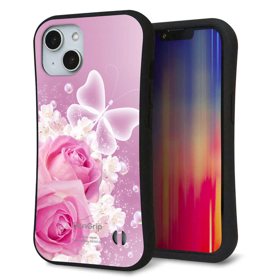 iPhone14 スマホケース 「SEA Grip」 グリップケース Sライン 【1166 ローズロマンス】 UV印刷