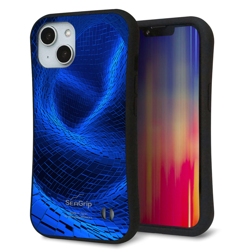 iPhone14 スマホケース 「SEA Grip」 グリップケース Sライン 【1302 ワープブルー】 UV印刷