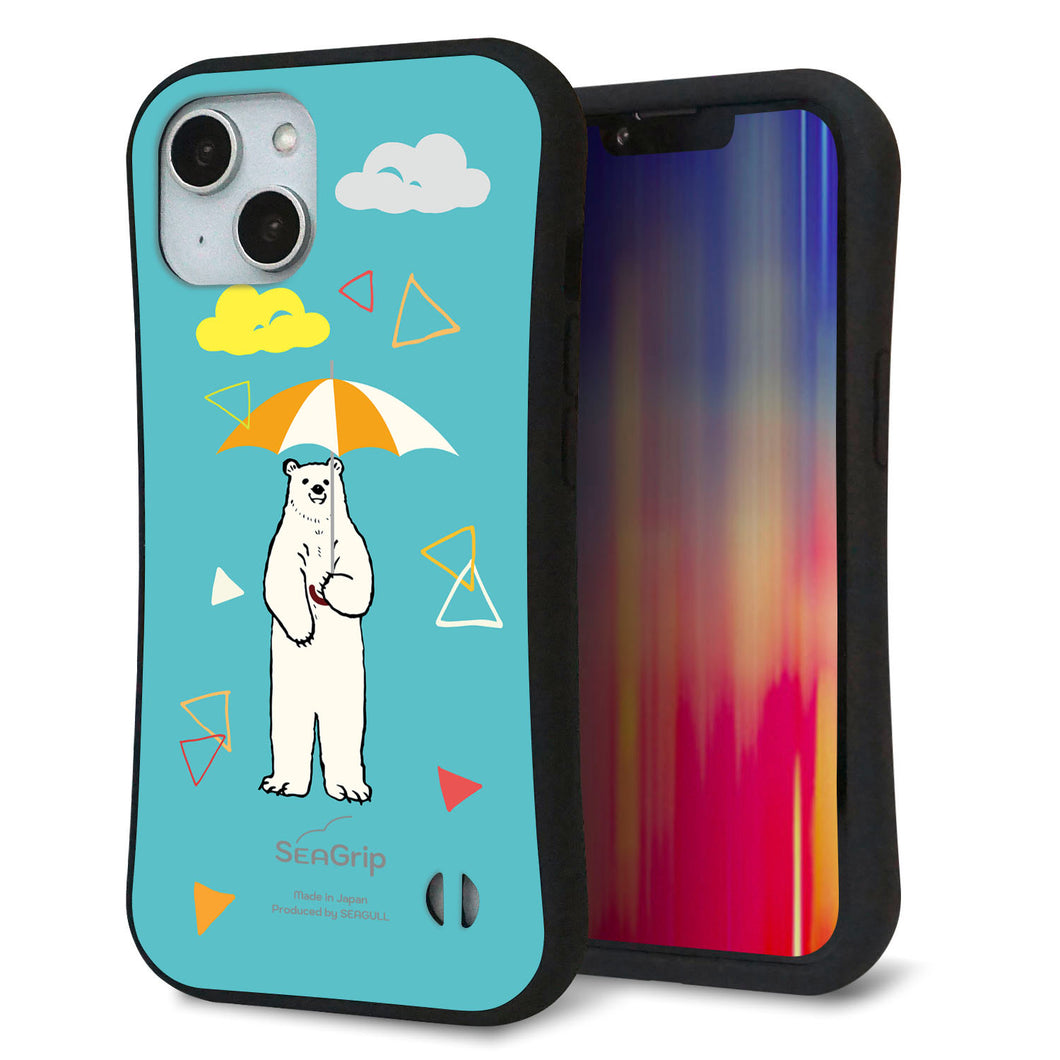 iPhone14 スマホケース 「SEA Grip」 グリップケース Sライン 【FD831 アニマルサマー シロクマ】 UV印刷