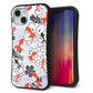 iPhone14 スマホケース 「SEA Grip」 グリップケース Sライン 【HA216 金魚 花柄 グレー 】 UV印刷
