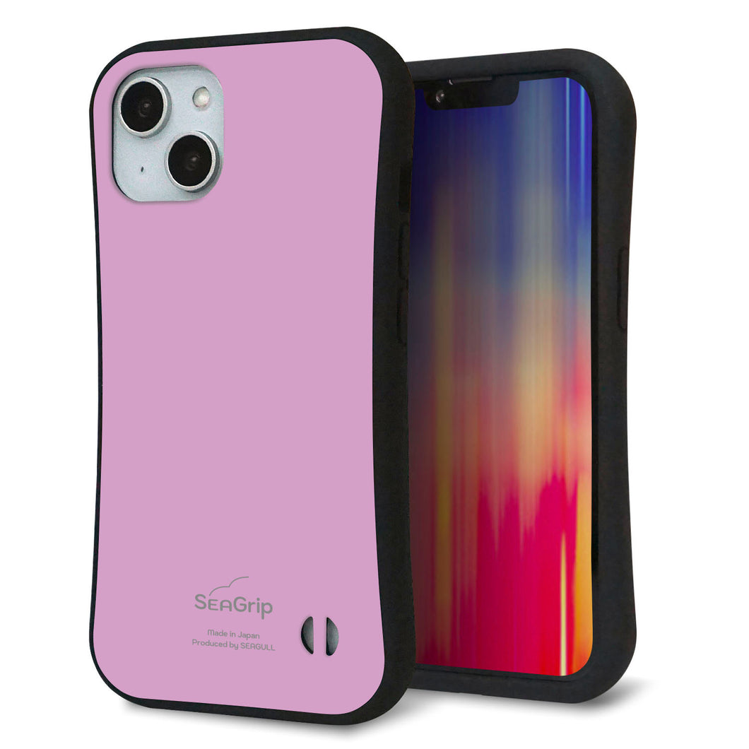 iPhone14 スマホケース 「SEA Grip」 グリップケース Sライン 【KM901 パステルカラー(パステルラベンダー)】 UV印刷