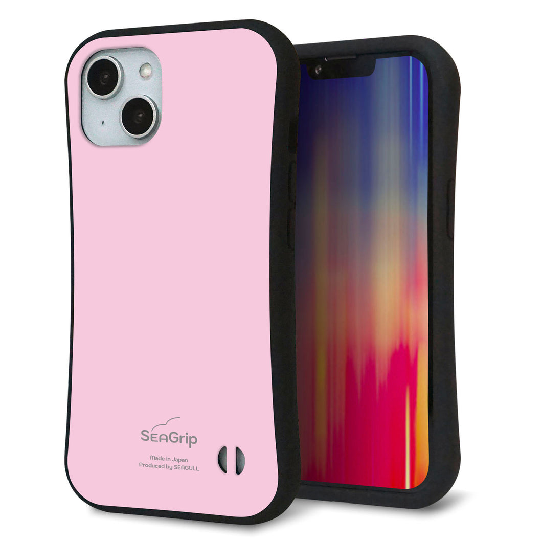 iPhone14 スマホケース 「SEA Grip」 グリップケース Sライン 【KM903 パステルカラー(パステルローズピンク)】 UV印刷