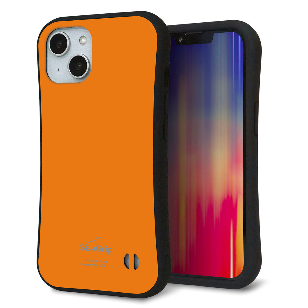 iPhone14 スマホケース 「SEA Grip」 グリップケース Sライン 【KM906 ポップカラー(オレンジ)】 UV印刷