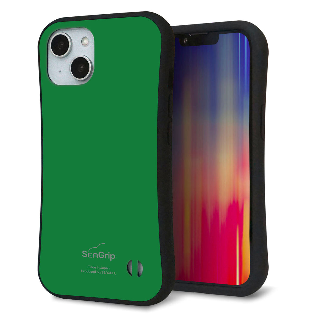 iPhone14 スマホケース 「SEA Grip」 グリップケース Sライン 【KM907 ポップカラー(グリーン)】 UV印刷