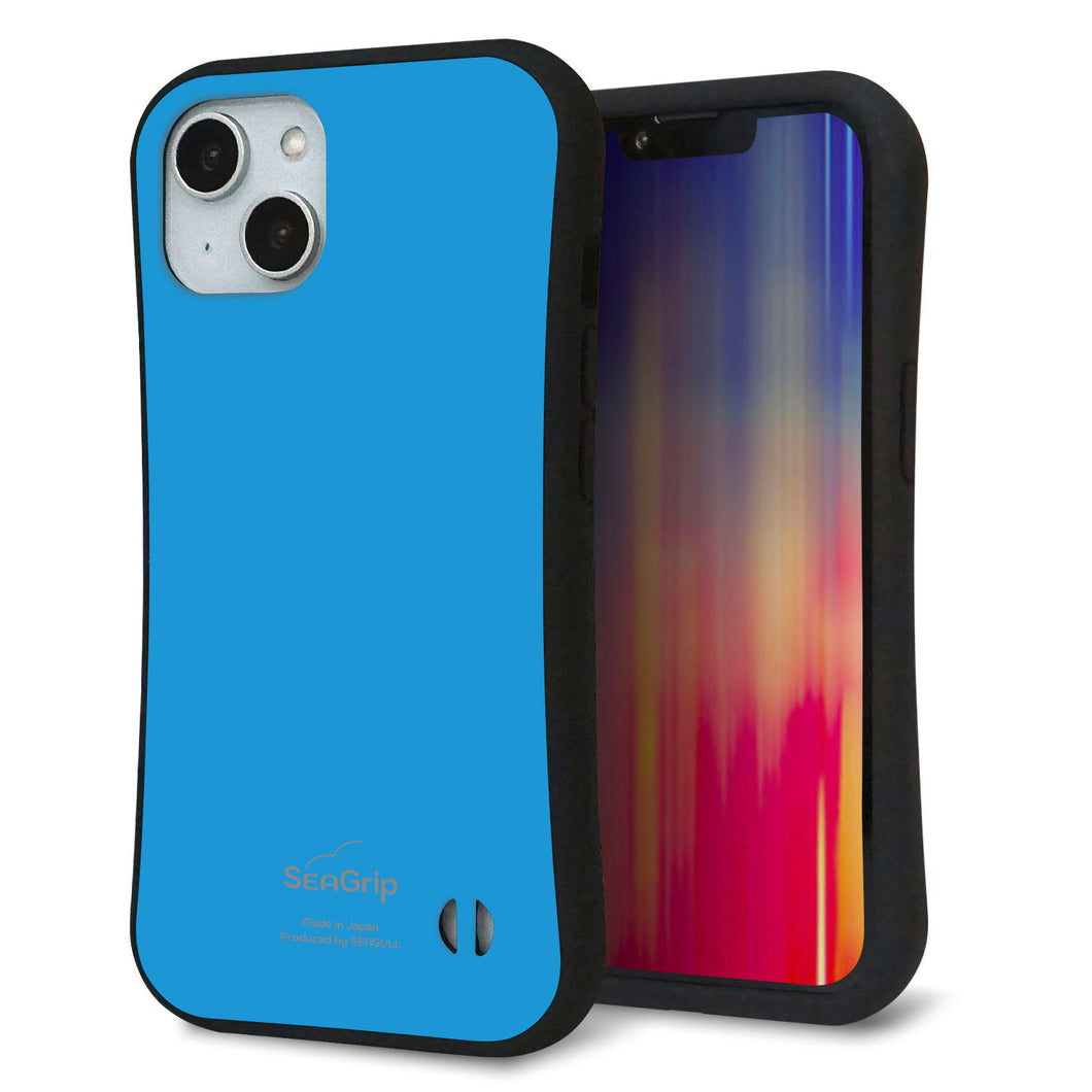 iPhone14 スマホケース 「SEA Grip」 グリップケース Sライン 【KM908 ポップカラー(スカイブルー)】 UV印刷