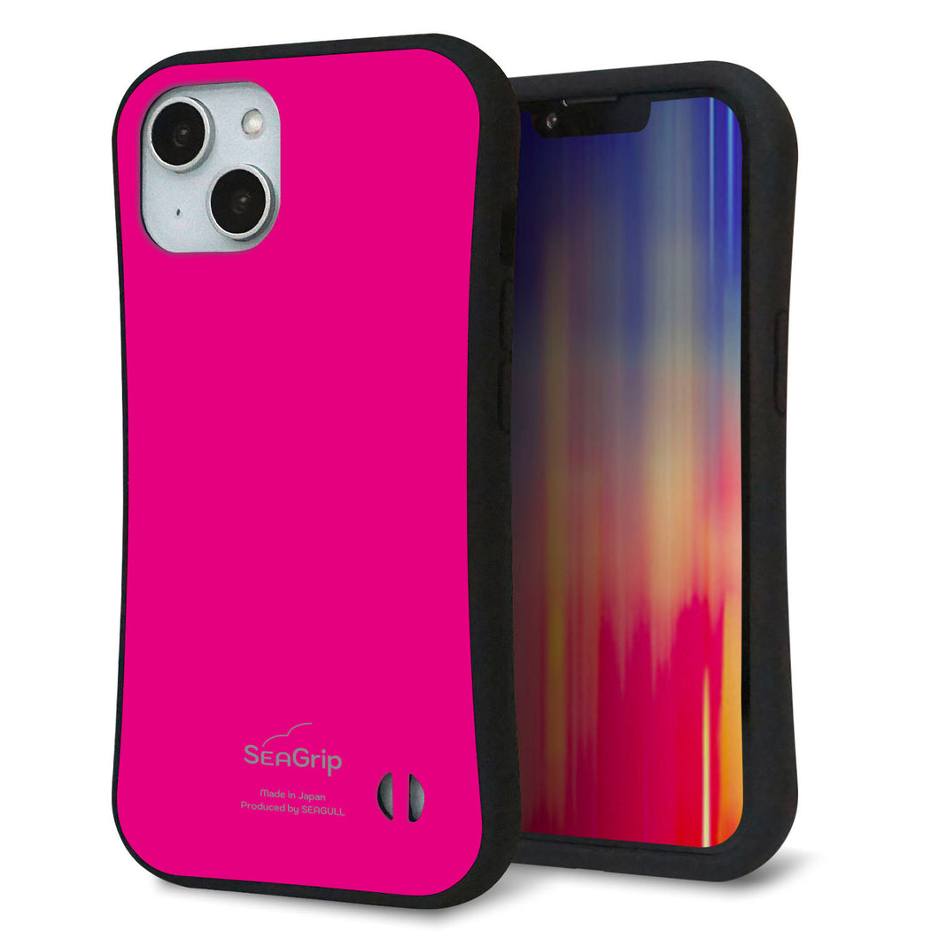 iPhone14 スマホケース 「SEA Grip」 グリップケース Sライン 【KM910 ポップカラー(ピンク)】 UV印刷