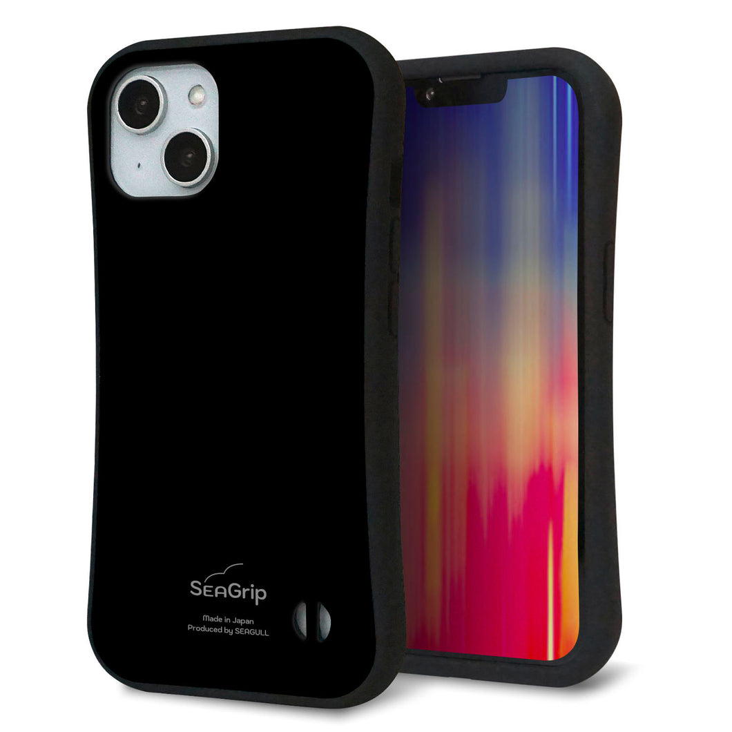 iPhone14 スマホケース 「SEA Grip」 グリップケース Sライン 【KM911 ポップカラー(ブラック)】 UV印刷