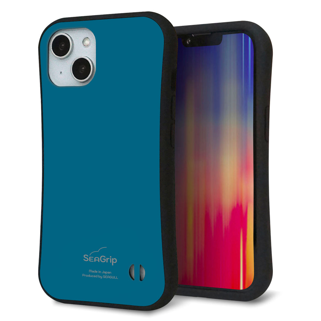 iPhone14 スマホケース 「SEA Grip」 グリップケース Sライン 【KM922 レトロカラー(ダークブルー)】 UV印刷