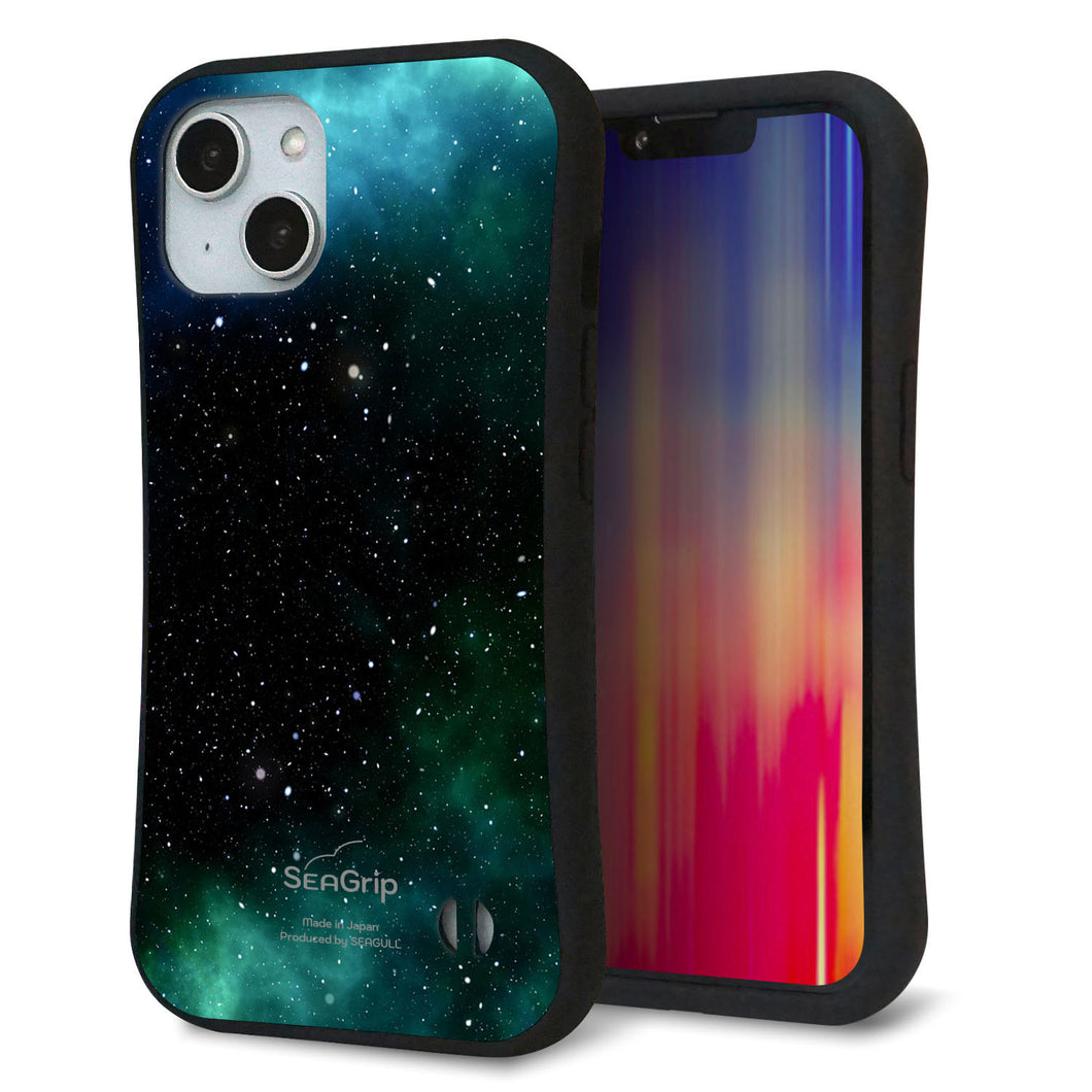 iPhone14 スマホケース 「SEA Grip」 グリップケース Sライン 【KM927 Galaxias Green】 UV印刷