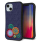 iPhone14 スマホケース 「SEA Grip」 グリップケース Sライン 【KM934 エスニックフラワー デニム】 UV印刷