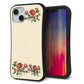 iPhone14 スマホケース 「SEA Grip」 グリップケース Sライン 【KM941 花刺繍風 レッドフラワー オフホワイト 】 UV印刷