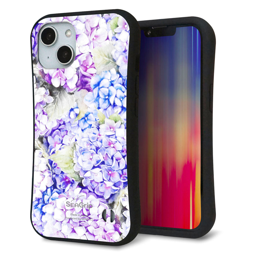 iPhone14 スマホケース 「SEA Grip」 グリップケース Sライン 【MA871 紫陽花】 UV印刷