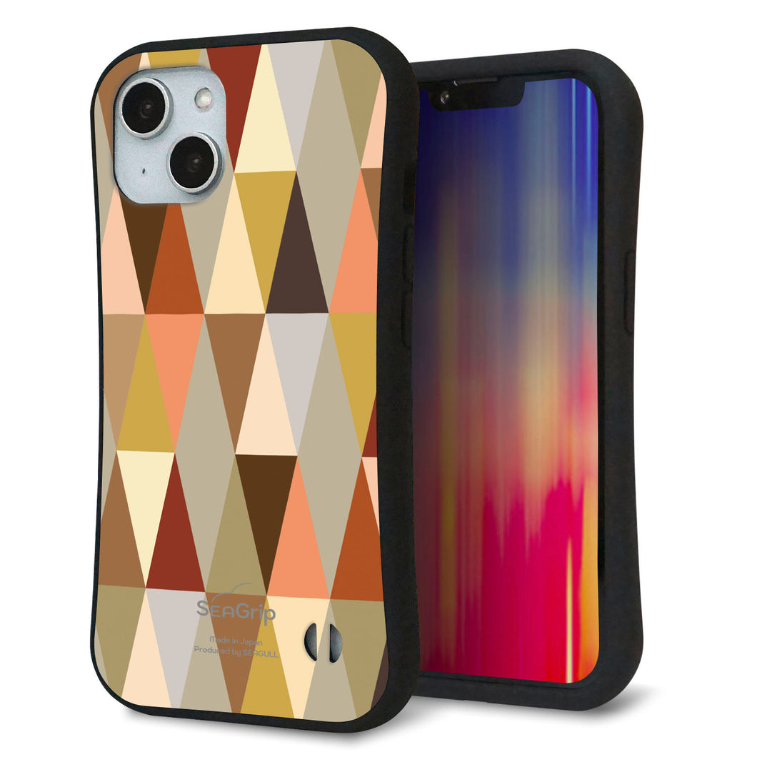 iPhone14 スマホケース 「SEA Grip」 グリップケース Sライン 【MG802 マルチブラウン】 UV印刷