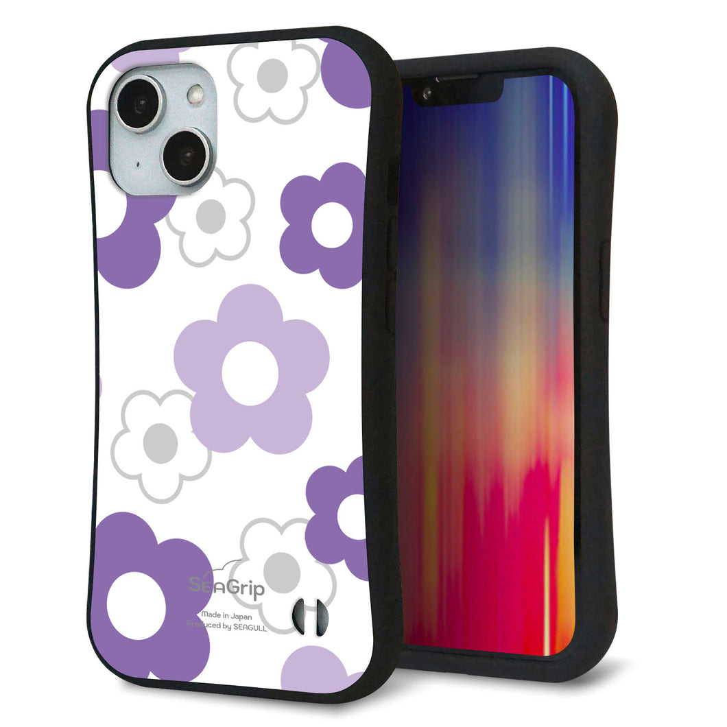 iPhone14 スマホケース 「SEA Grip」 グリップケース Sライン 【SC925 デイジー パープル】 UV印刷