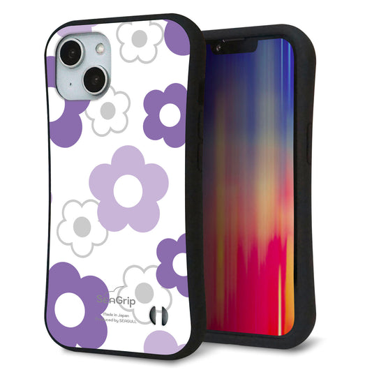 iPhone14 スマホケース 「SEA Grip」 グリップケース Sライン 【SC925 デイジー パープル】 UV印刷