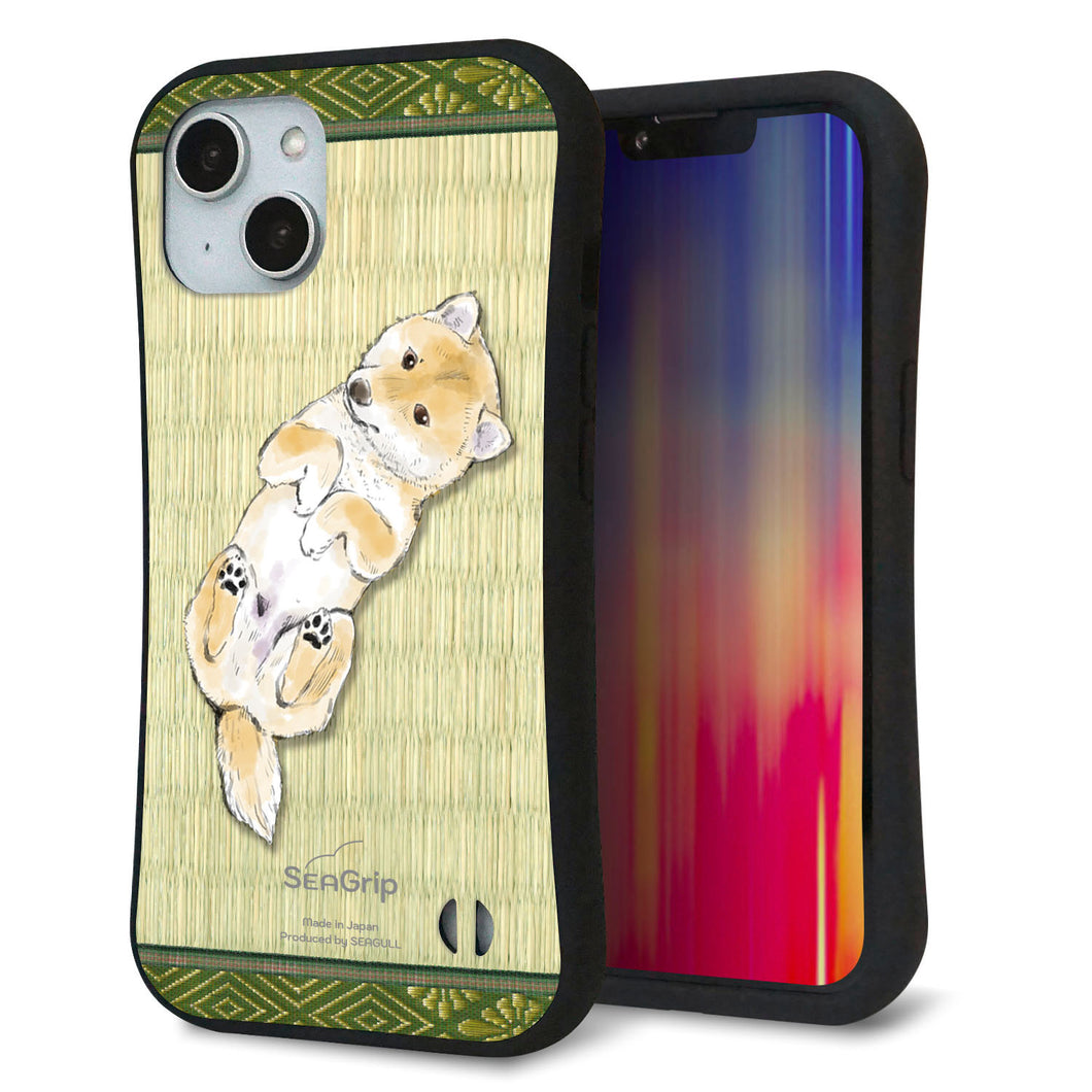 iPhone14 スマホケース 「SEA Grip」 グリップケース Sライン 【TA002 柴 畳】 UV印刷