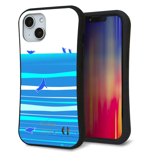 iPhone14 スマホケース 「SEA Grip」 グリップケース Sライン 【YB920 ペンギン01】 UV印刷