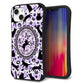 iPhone14 Plus スマホケース 「SEA Grip」 グリップケース Sライン 【AG879 ネコがいっぱいダイヤ柄 パープル】 UV印刷