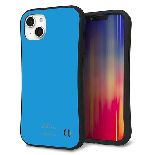 iPhone14 Plus スマホケース 「SEA Grip」 グリップケース Sライン 【KM908 ポップカラー(スカイブルー)】 UV印刷