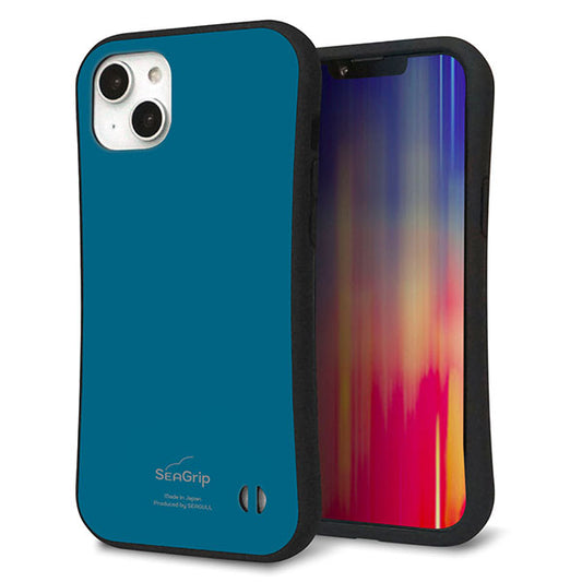 iPhone14 Plus スマホケース 「SEA Grip」 グリップケース Sライン 【KM922 レトロカラー(ダークブルー)】 UV印刷