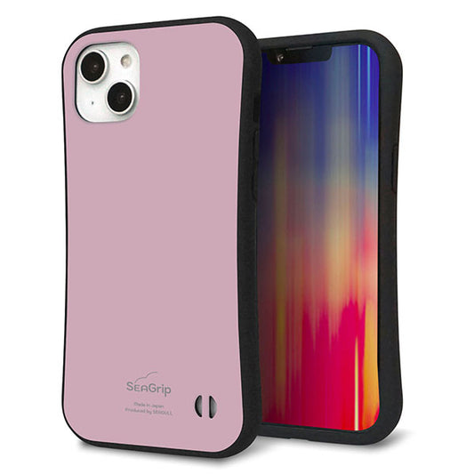 iPhone14 Plus スマホケース 「SEA Grip」 グリップケース Sライン 【KM929 くすみカラー ピンク】 UV印刷