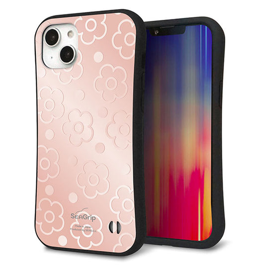 iPhone14 Plus スマホケース 「SEA Grip」 グリップケース Sライン 【SC843 エンボス風デイジーシンプル（ローズピンク）】 UV印刷