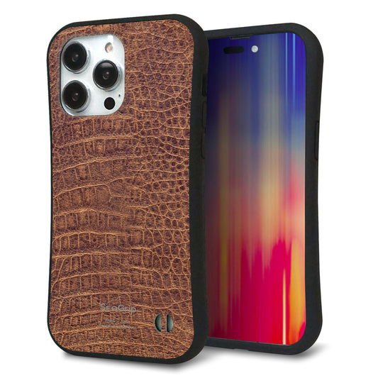 iPhone14 Pro Max スマホケース 「SEA Grip」 グリップケース Sライン 【463 クロコダイル】 UV印刷