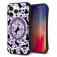iPhone14 Pro Max スマホケース 「SEA Grip」 グリップケース Sライン 【AG879 ネコがいっぱいダイヤ柄 パープル】 UV印刷