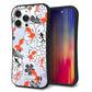 iPhone14 Pro Max スマホケース 「SEA Grip」 グリップケース Sライン 【HA216 金魚 花柄 グレー 】 UV印刷