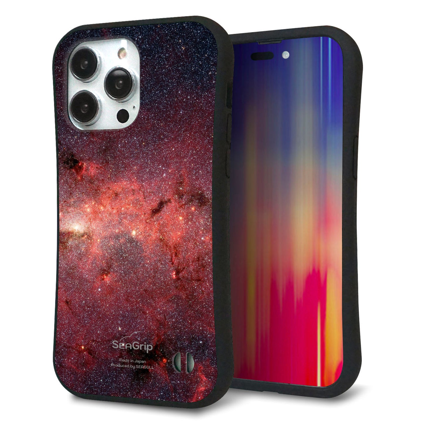 iPhone14 Pro Max スマホケース 「SEA Grip」 グリップケース Sライン 【KM923 Galaxias Red】 UV印刷