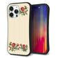 iPhone14 Pro Max スマホケース 「SEA Grip」 グリップケース Sライン 【KM941 花刺繍風 レッドフラワー オフホワイト 】 UV印刷