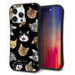 iPhone14 Pro Max スマホケース 「SEA Grip」 グリップケース Sライン 【SC933 ねこどっと（ブラック）】 UV印刷
