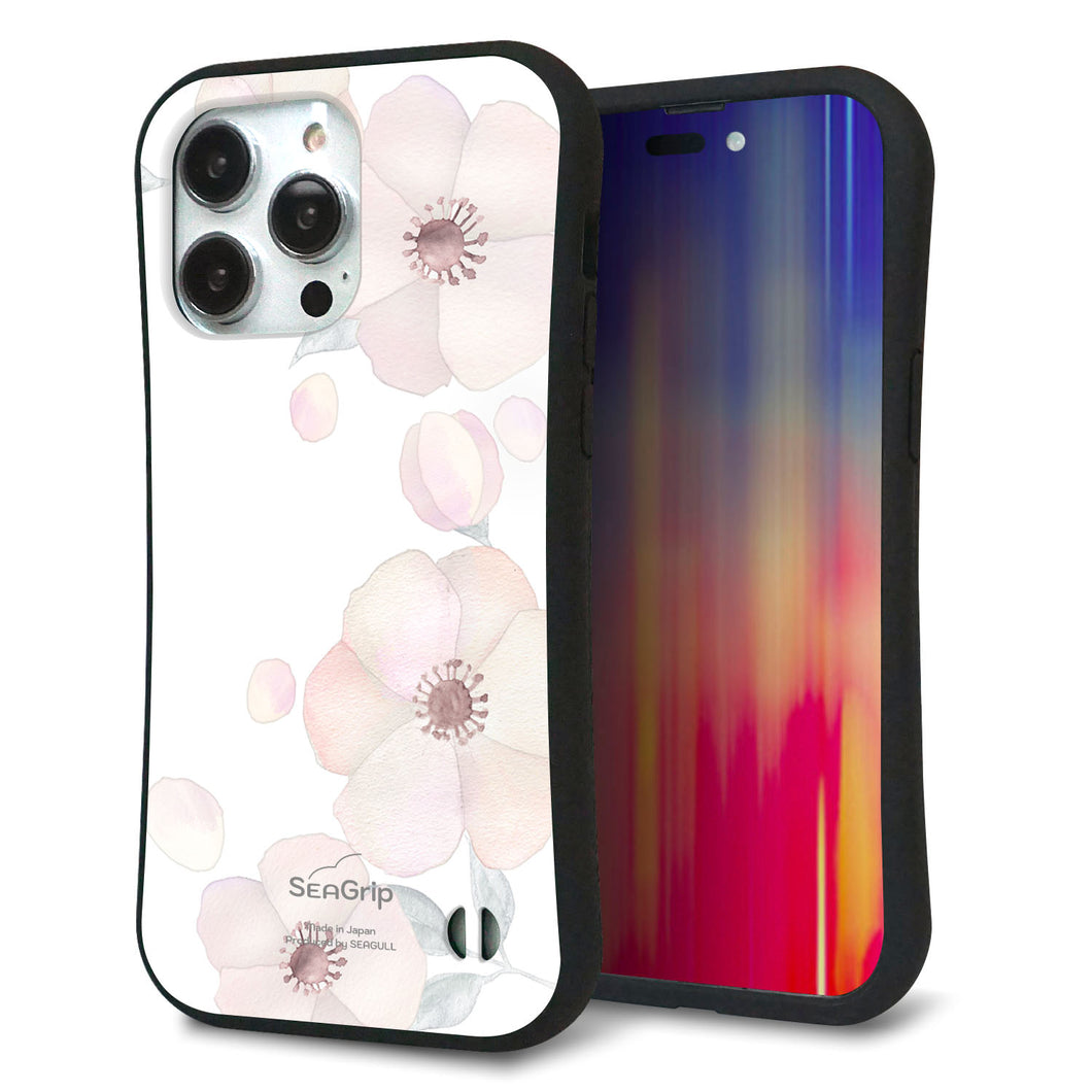 iPhone14 Pro Max スマホケース 「SEA Grip」 グリップケース Sライン 【SC948 ドゥ・フルール（ホワイト）】 UV印刷
