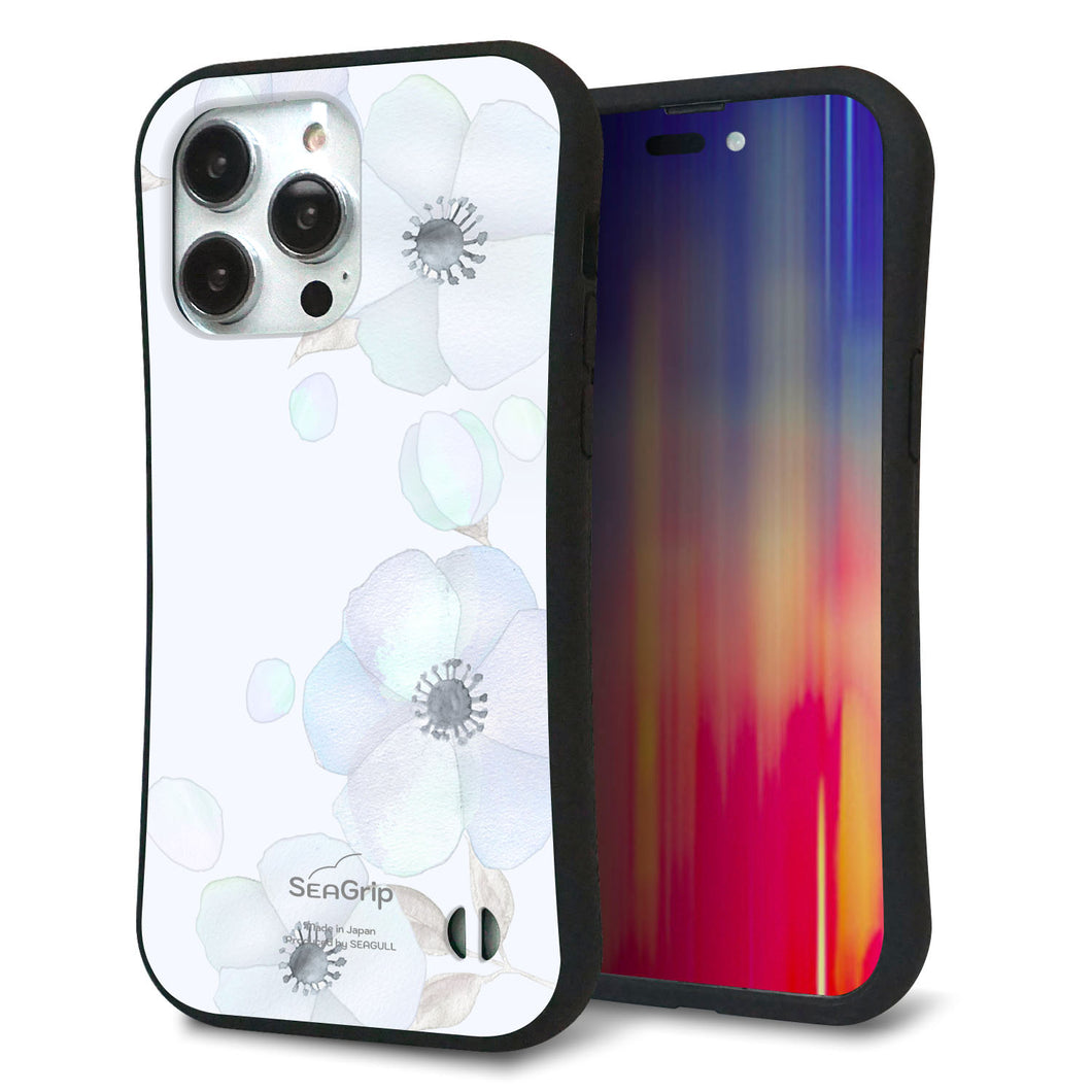 iPhone14 Pro Max スマホケース 「SEA Grip」 グリップケース Sライン 【SC951 ドゥ・フルール（エンジェルブルー）】 UV印刷