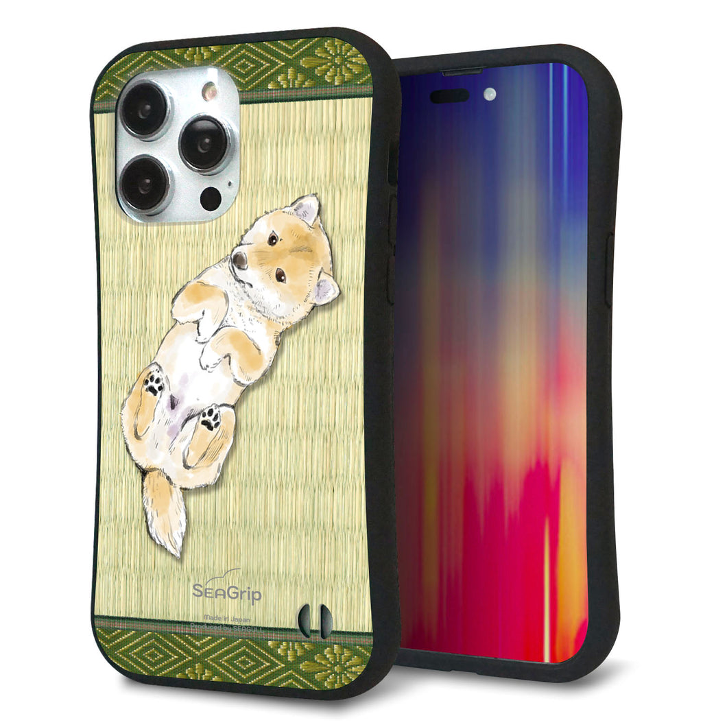 iPhone14 Pro Max スマホケース 「SEA Grip」 グリップケース Sライン 【TA002 柴 畳】 UV印刷