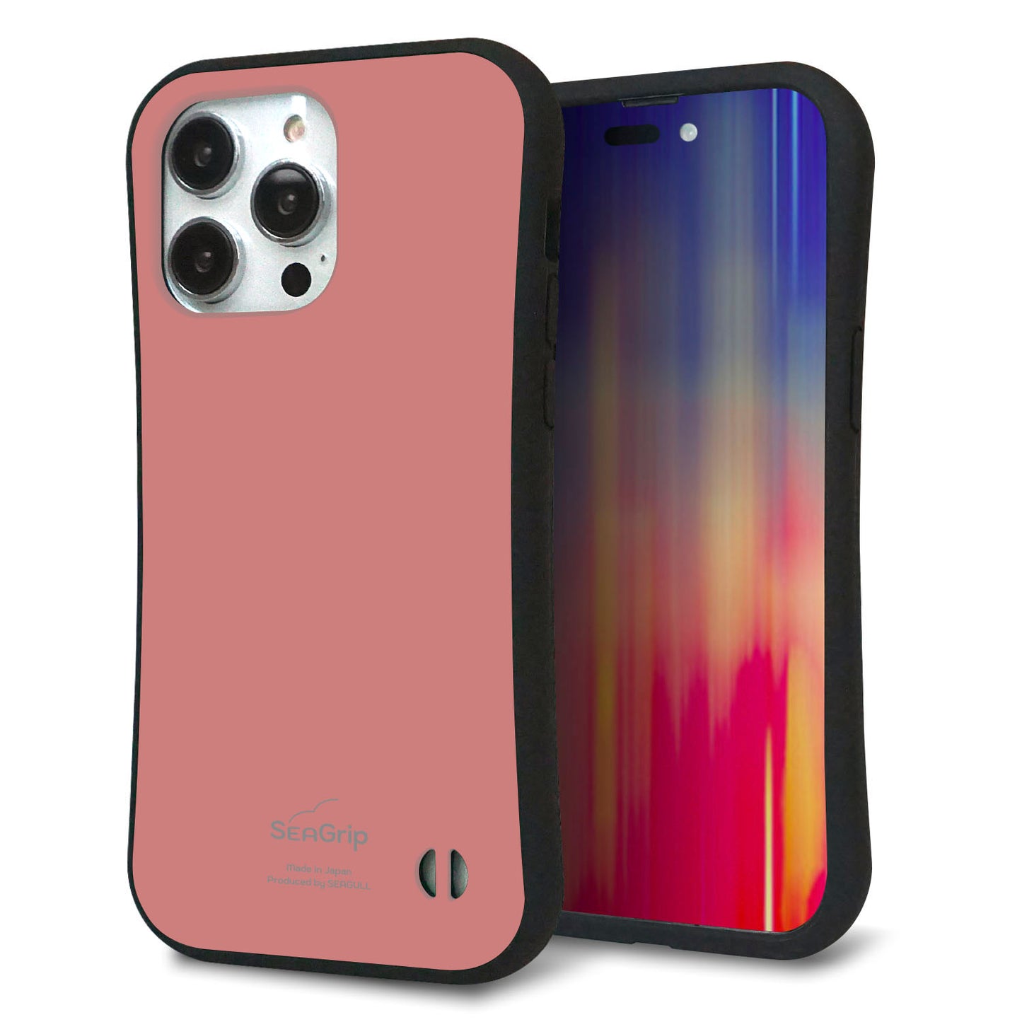 iPhone14 Pro Max スマホケース 「SEA Grip」 グリップケース Sライン 【TA021 レトロピンク】 UV印刷