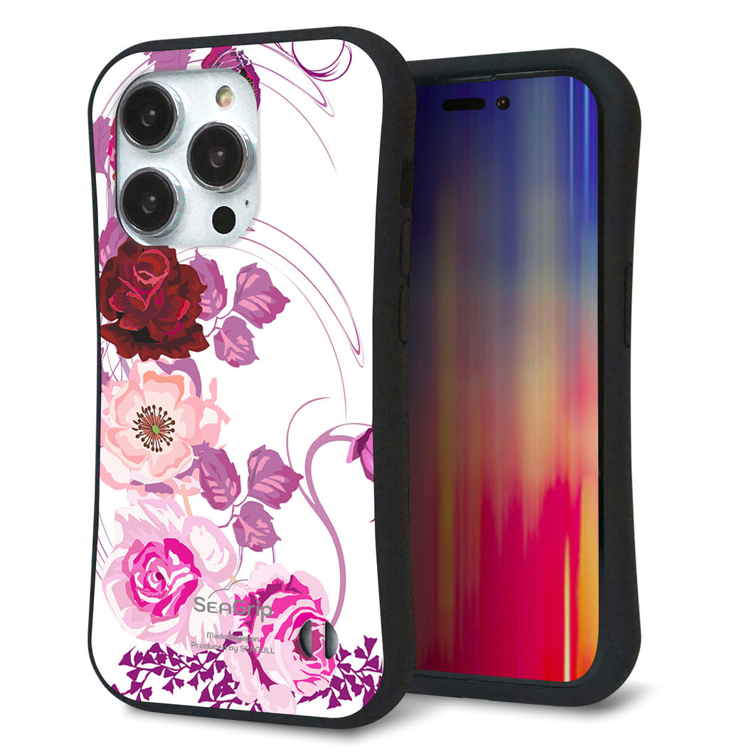 iPhone14 Pro スマホケース 「SEA Grip」 グリップケース Sライン 【116 ６月のバラ】 UV印刷