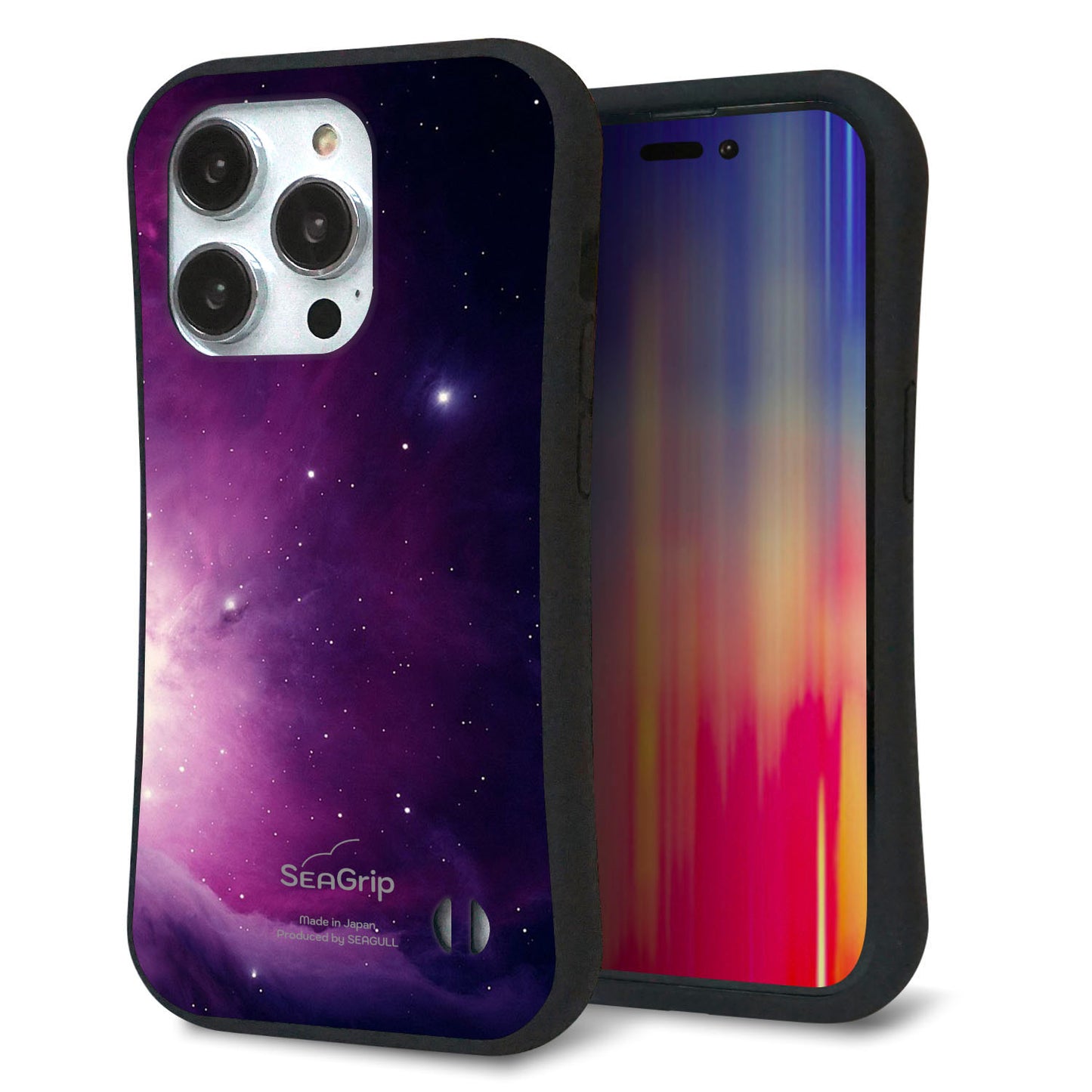 iPhone14 Pro スマホケース 「SEA Grip」 グリップケース Sライン 【KM925 Galaxias Purple】 UV印刷