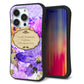 iPhone14 Pro スマホケース 「SEA Grip」 グリップケース Sライン 【SC863 リバティプリント フラワーエンブレム（パープル）】 UV印刷