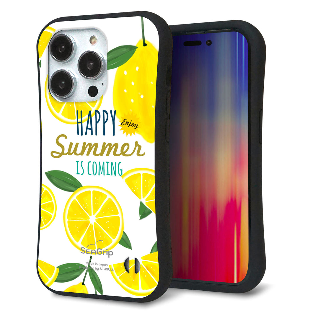 iPhone14 Pro スマホケース 「SEA Grip」 グリップケース Sライン 【SC955 ハッピーサマー レモン】 UV印刷