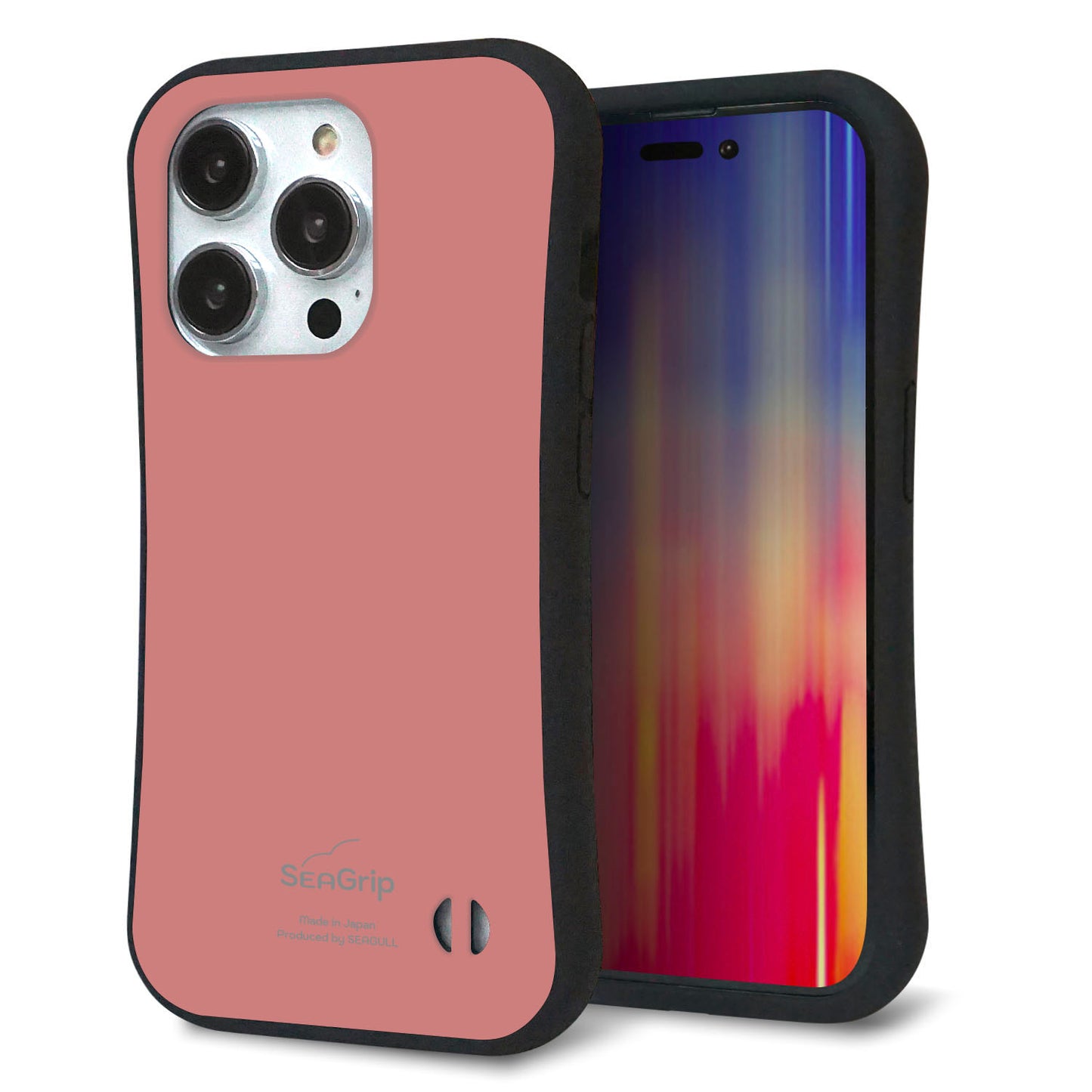 iPhone14 Pro スマホケース 「SEA Grip」 グリップケース Sライン 【TA021 レトロピンク】 UV印刷