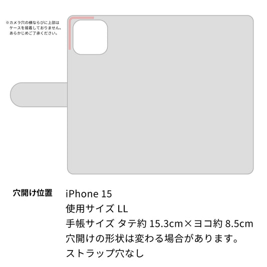 iPhone15 ビニール素材のスケルトン手帳型ケース　クリア