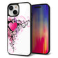 iPhone15 強化ガラス＆TPUスマホケース ガラプリ【007 スタイリッシュハート】