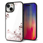 iPhone15 強化ガラス＆TPUスマホケース ガラプリ【142 桔梗と桜と蝶】
