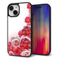 iPhone15 強化ガラス＆TPUスマホケース ガラプリ【299 薔薇の壁】