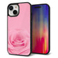 iPhone15 強化ガラス＆TPUスマホケース ガラプリ【401 ピンクのバラ】