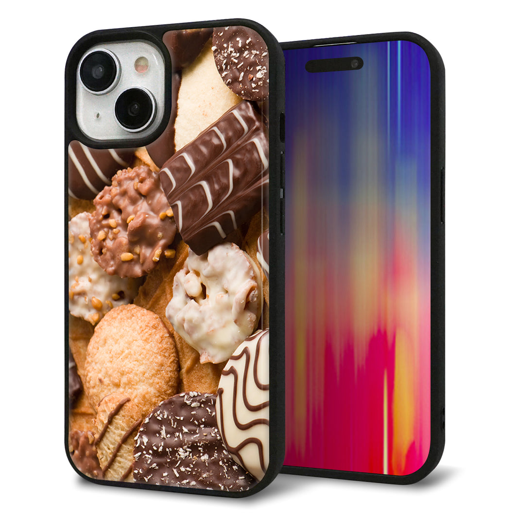 iPhone15 強化ガラス＆TPUスマホケース ガラプリ【442 クッキー mix】