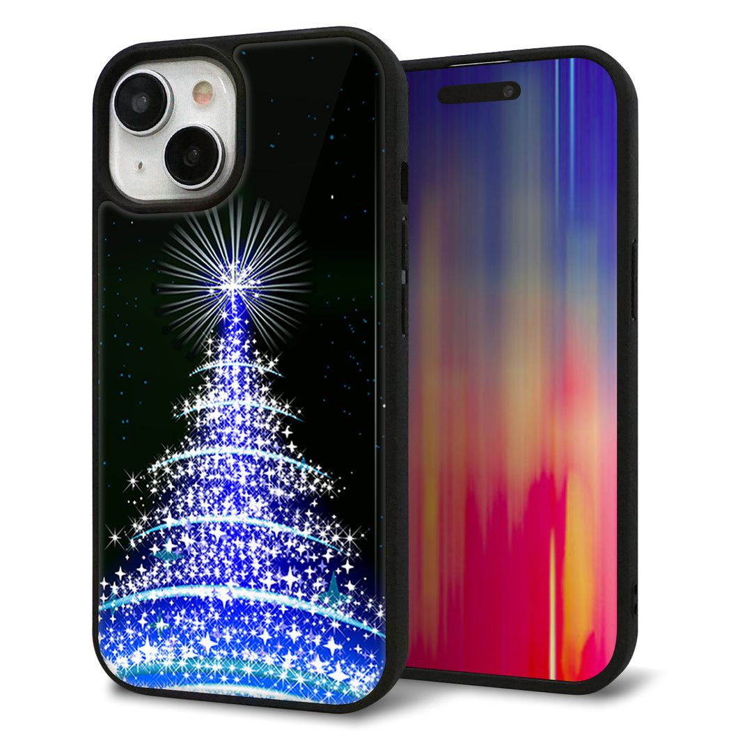 iPhone15 強化ガラス＆TPUスマホケース ガラプリ【589 ブルーライトツリー】