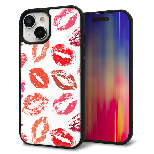 iPhone15 強化ガラス＆TPUスマホケース ガラプリ【734 キスkissキス】